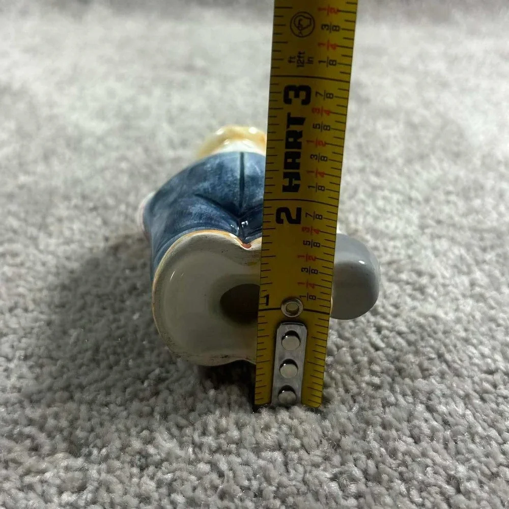 Farmer Salt or Pepper Shaker Blue Overalls Country Decor‎ Novelty